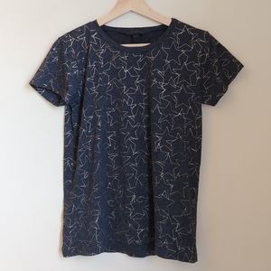 J.Crew Graphic Star Print Crew Neck T Shirt Women's Size Medium